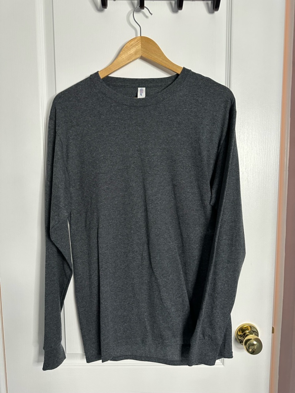 Jerzees Men's Dark Charcoal Long Sleeve Crewneck Shirt
